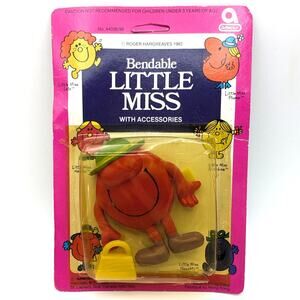 RARE Vintage 1980s Toy Bendable Little Miss Scatterbrain Figurine with Accessory